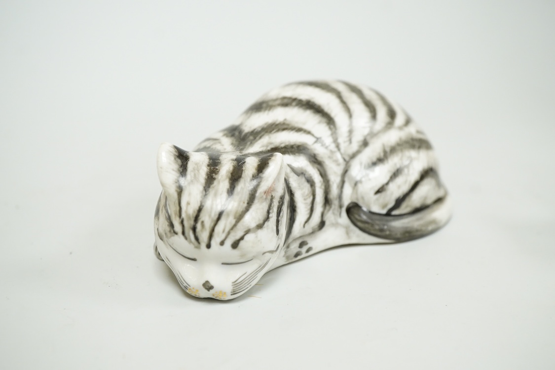 Two Fornasetti models of sleeping cats,9.5cm long